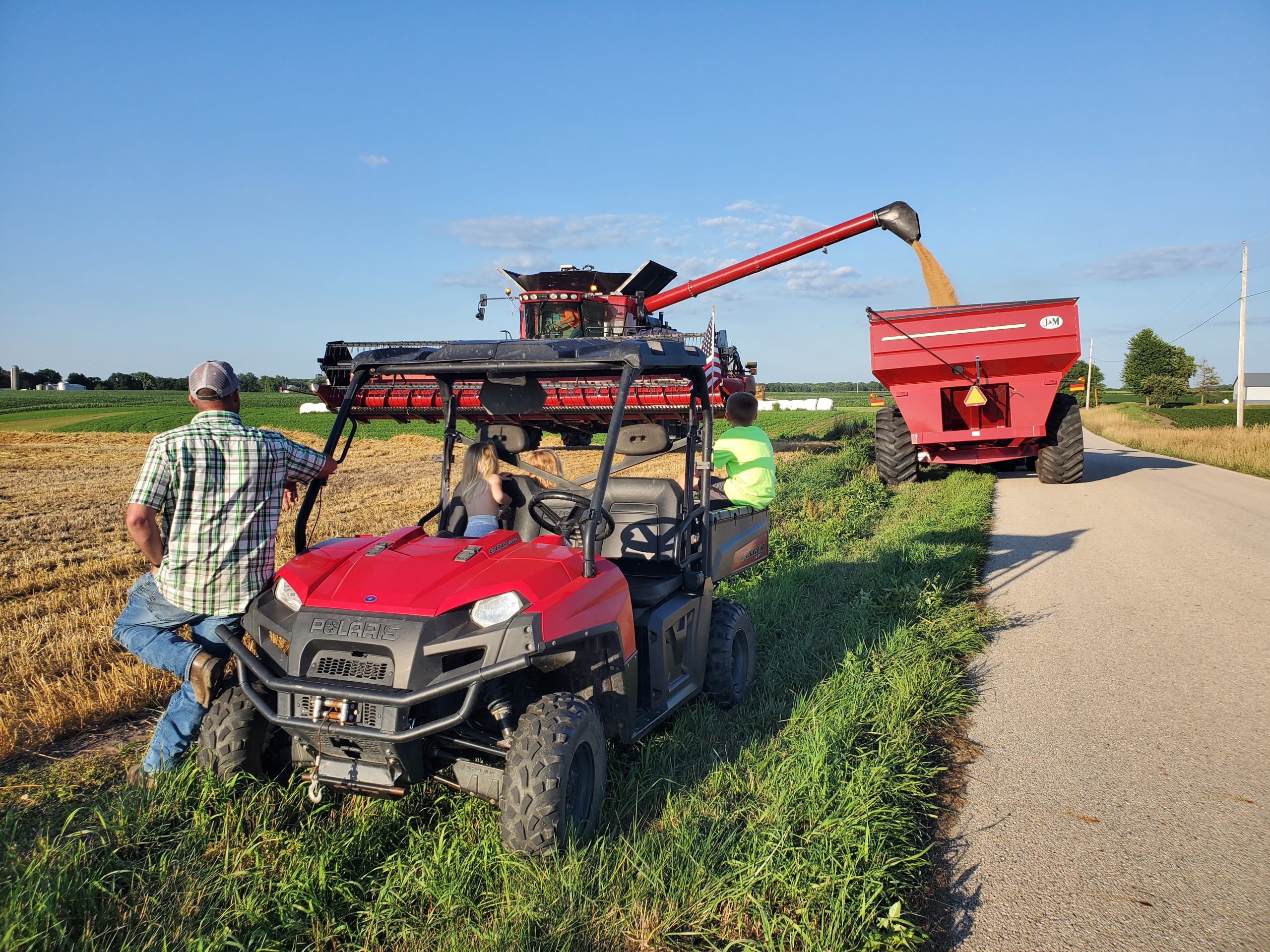 Dwyer family during harvest.