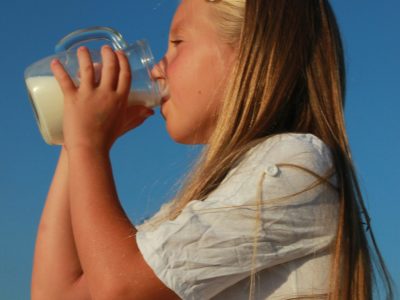 girl drinking milk